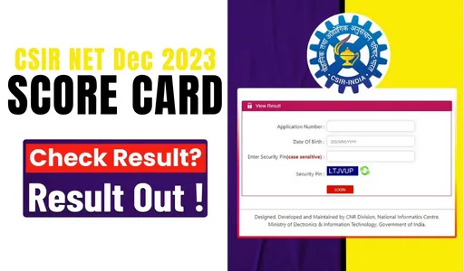 CSIR NET Score Card December 2023